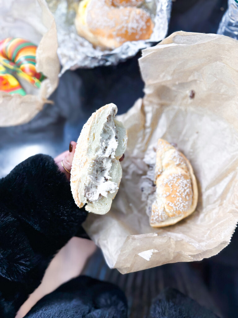 Vegan bagel with cream cheese