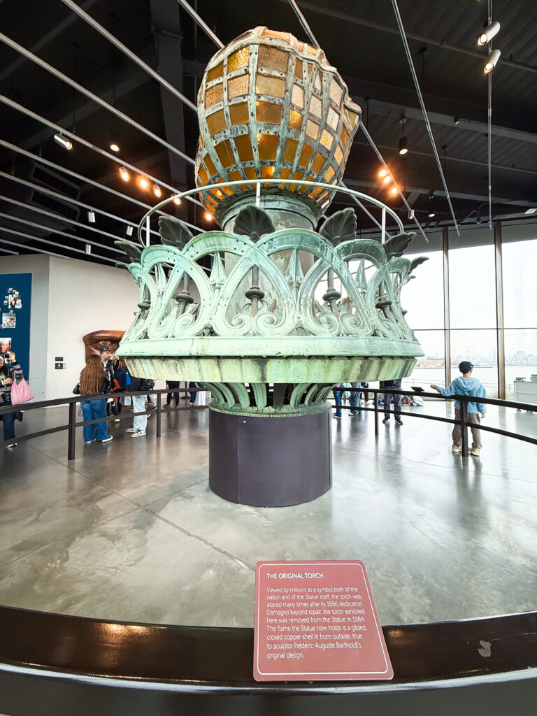 Original torch inside the State of Liberty