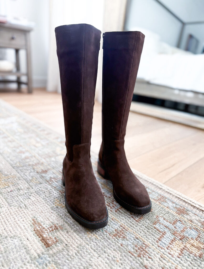 Brown suede boots