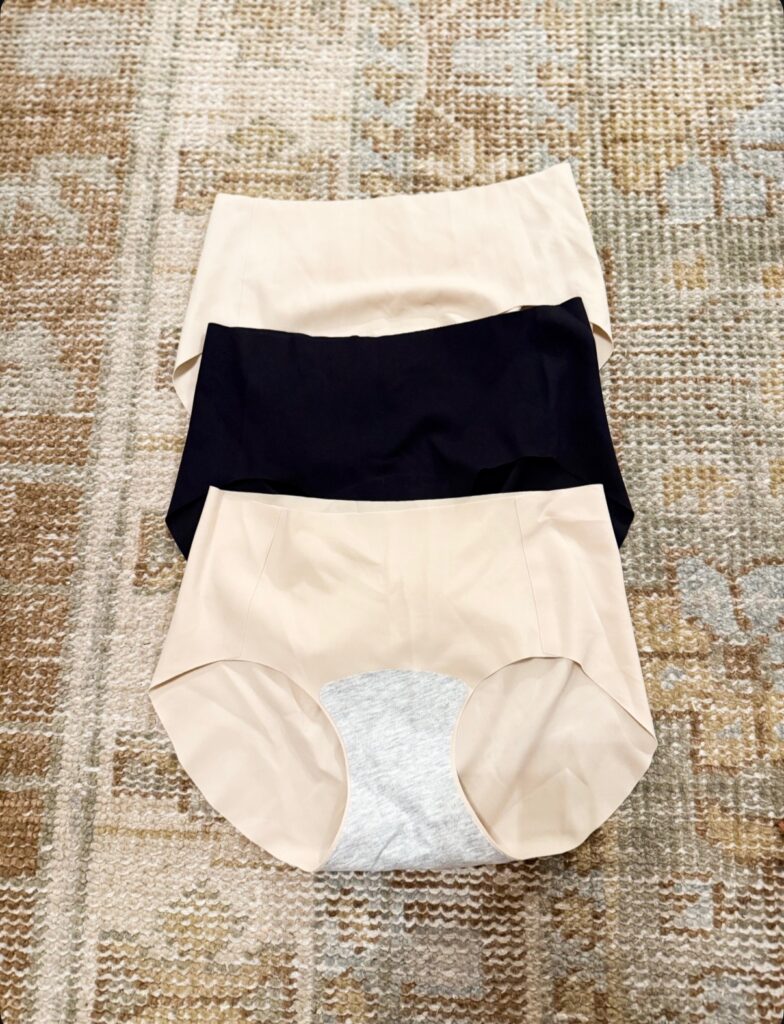 3 pairs of seamless underwear with a cotton liner as part of unsexy self-care things