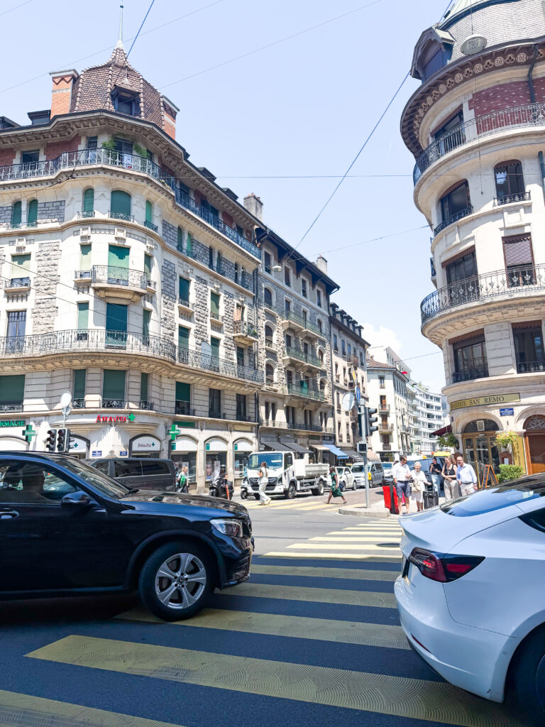 Views of downtown Geneva in Europe