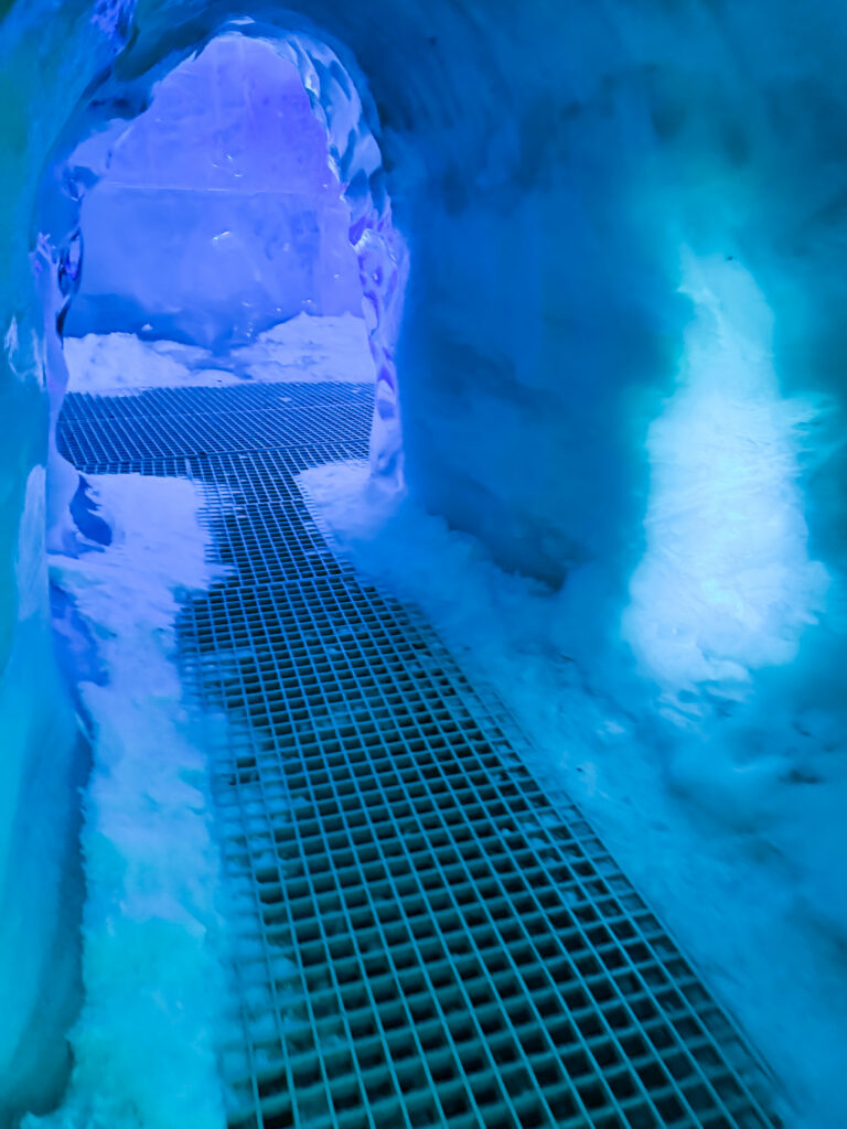 Interior of ice cave at Perlan Museum in Iceland