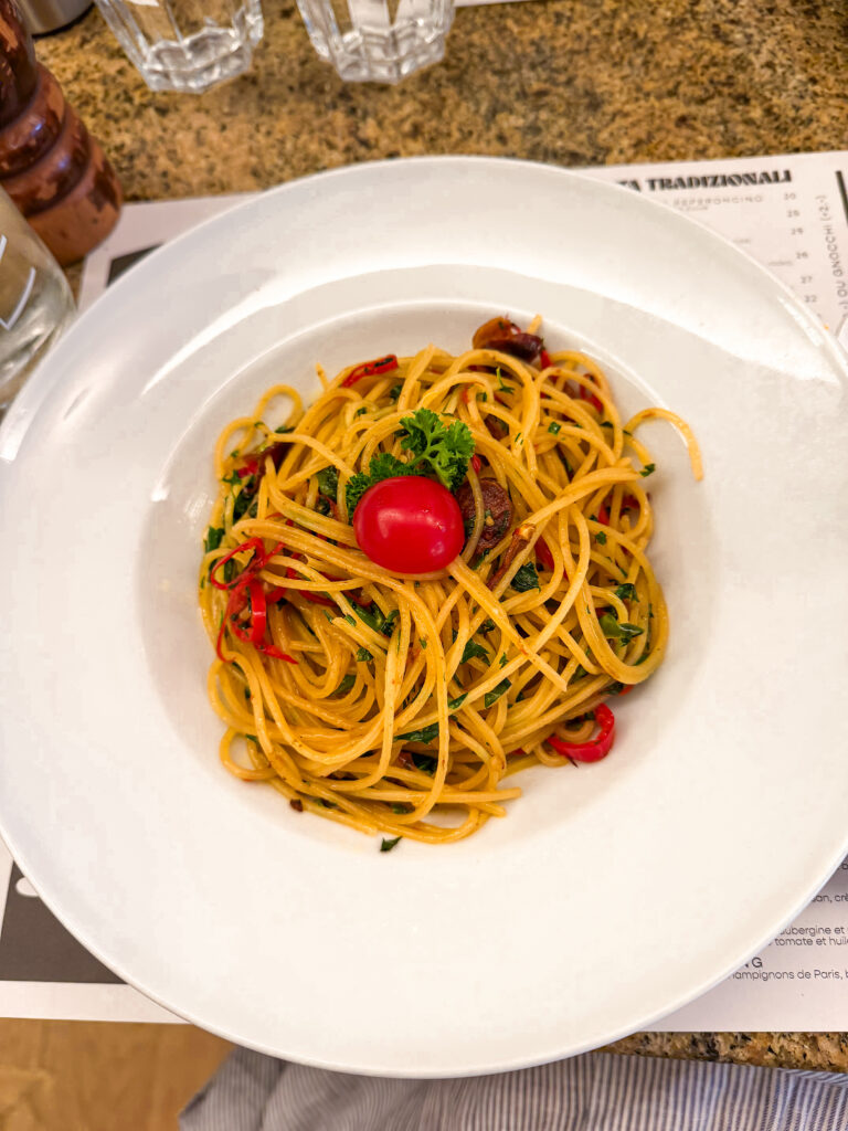 Spaghetti dish from Pasta People in Switzerland