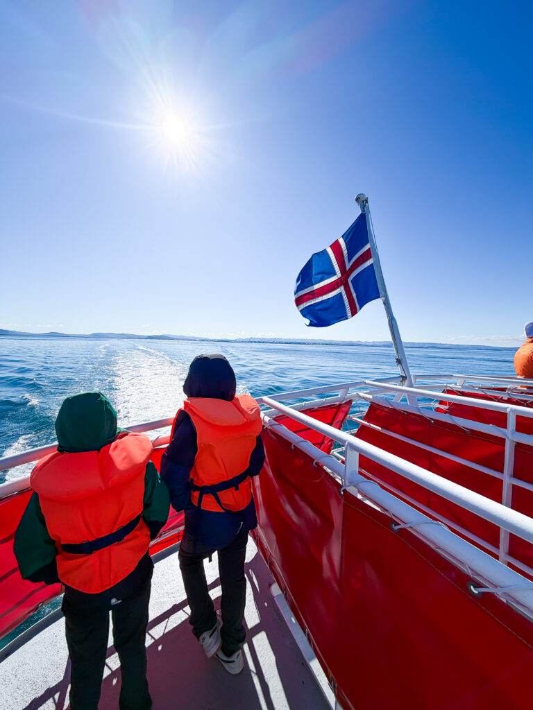 Children on whale watching tour in Europe
